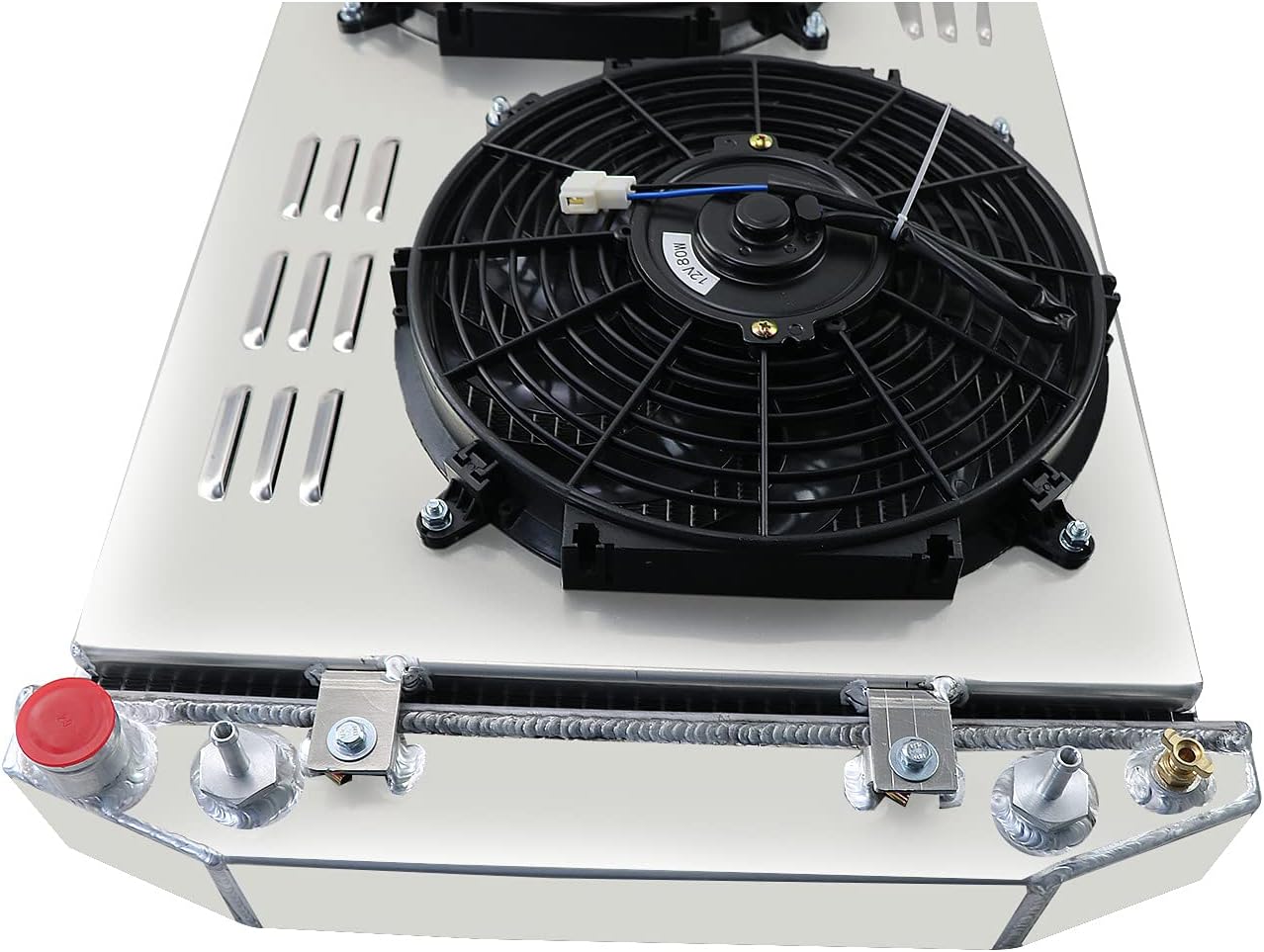3 Row Aluminum Radiator Shroud Fans Combo for Chevy GMC C1500 C2500 K1500 Truck 1988-1999 1996 5.0L 5.7L V8 with Wiring Harness kit