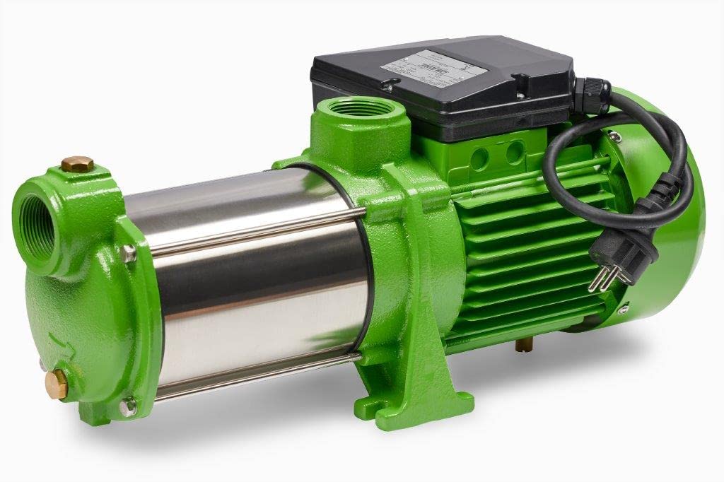 Kreiselpumpe Edelstahl 1,65KWw 10000 L/h Förderhöhe 65m/ 6,5 Bar Druck, Gartenpumpe 5 stufig Schaufelräder aus Edelstahl