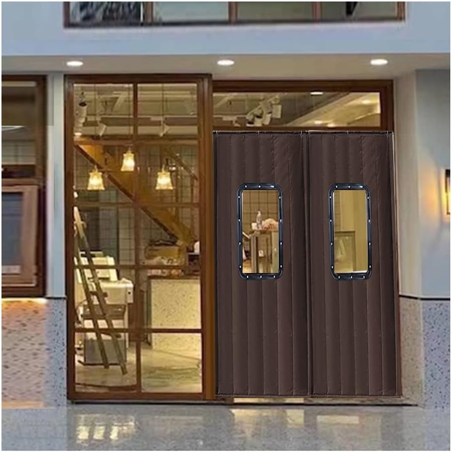 Thermal Insulated Door Curtain Winter Cold-Proof and Thermal Insulation Door Curtain Brown Outdoor Wind Screen Door (Size : 0.7x2.3M) (0.7x2.1M)