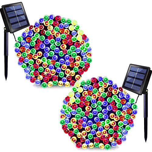 SOLARBABY Solar Christmas Lights,72ft 200 LED Outdoor Solar String Lights Waterproof Solar Power String Lights Outdoor Decoration Lighting for Christmas Wedding Holiday Party Multicolor 2 Pack