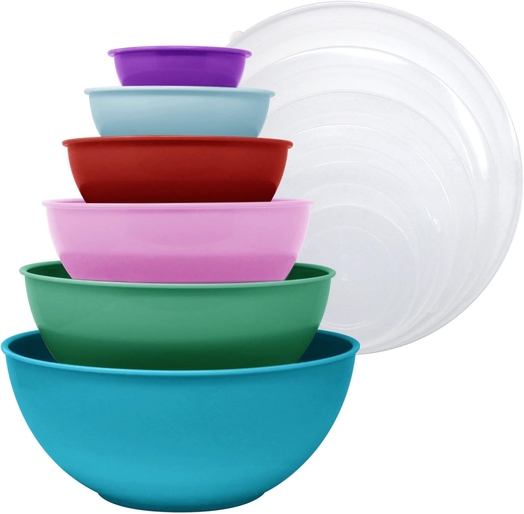 Gourmet Home Products 12 Piece Nested Polypropylene Mixing Bowl Food Storage Set with Lids, Light Slate