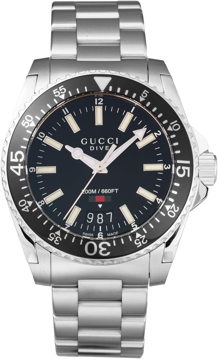 【GUCCI】グッチ ダイブ メンズ クォーツ時計 【並行輸入品】 ブラック(2) ブレスレットタイプ