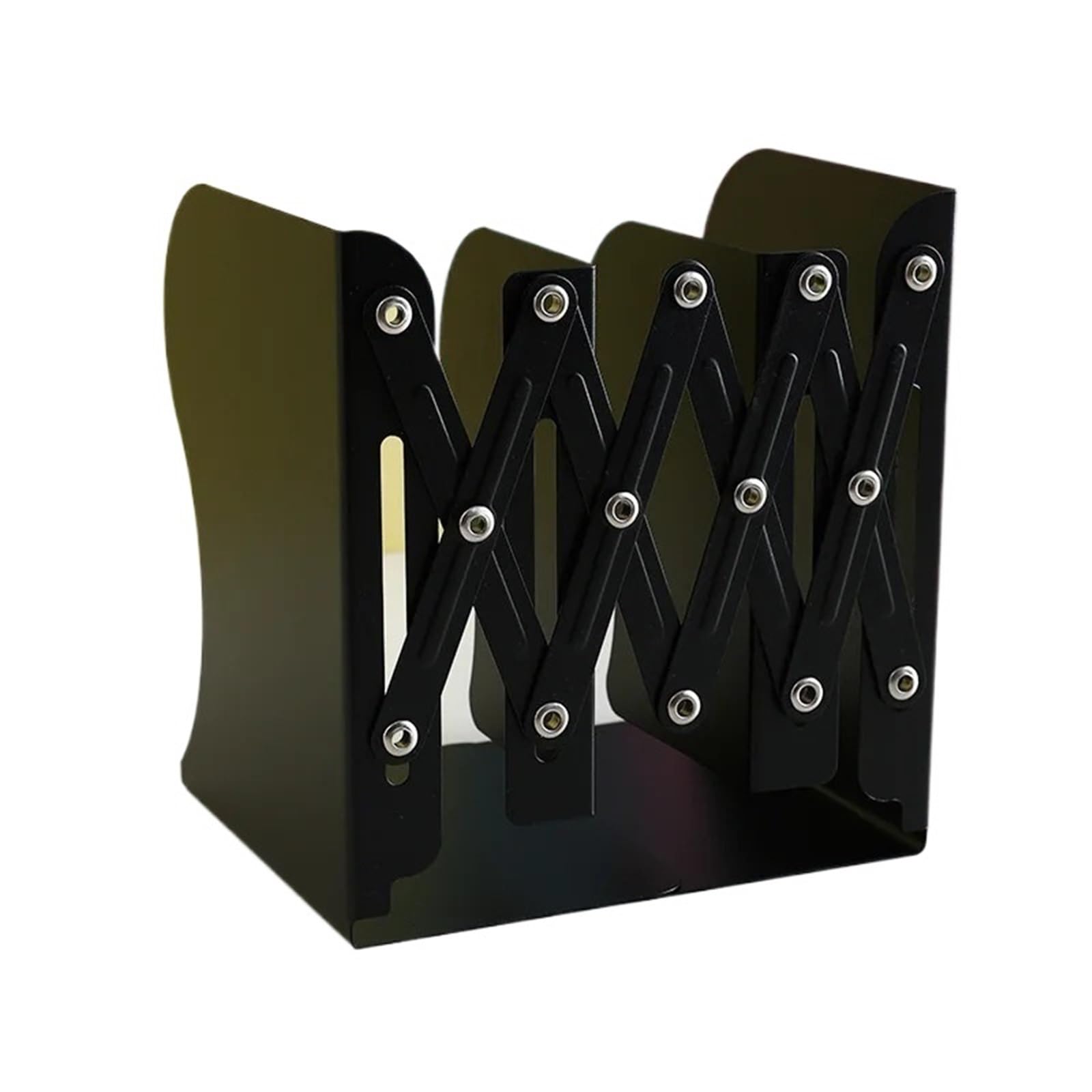 Bookends Adjustable Desktop Iron Bookends Book Stand Bookend Art Non Slip Rack Shelf Holder Stationery Office Accessories(Black13x17cm)