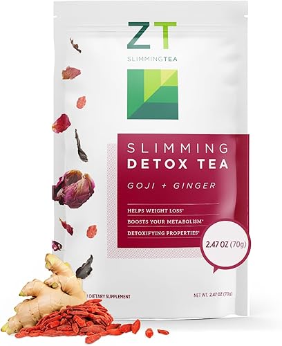 Dr. Zisman ZT Slimming Tea Mezcla de desintoxicación Goji-Ginger Té de hierbas orgánico saludable para la limpieza, mejora tu metabolismo de forma