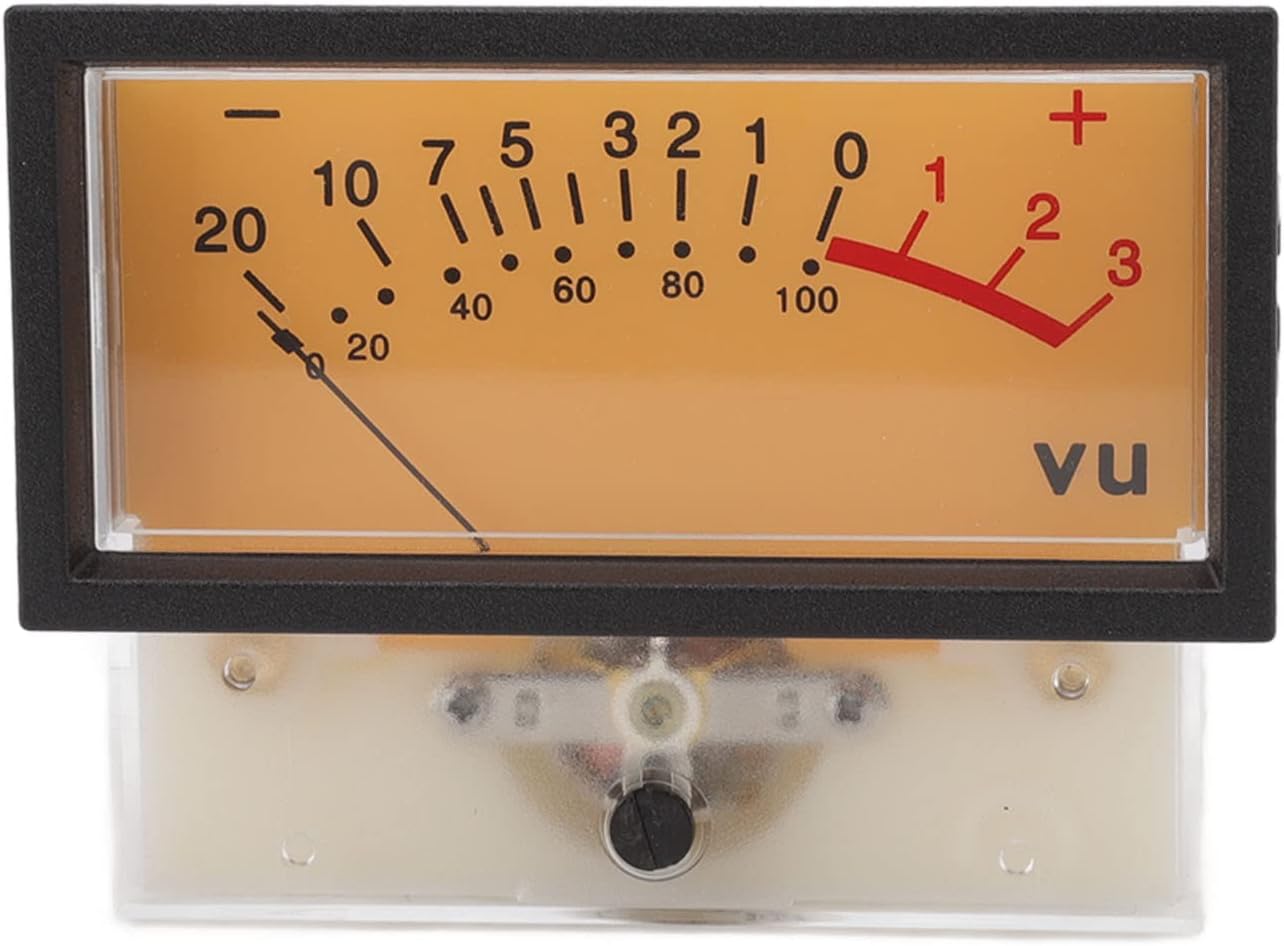 VU Meter Header High Accuracy 12V Backlight DB Level Meter, ABS Material Power Amplifier Gauge for Recording Studio Car Home DIY (500UA 650Ω)