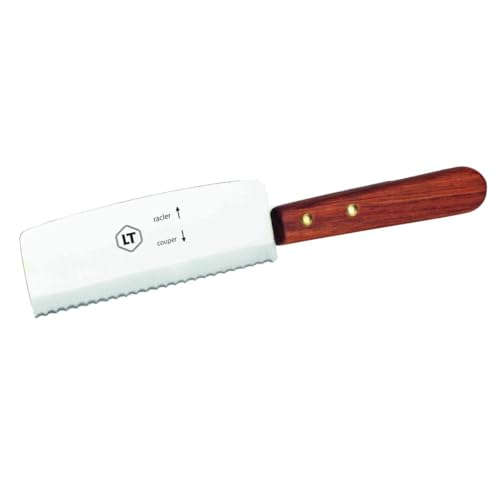 Louis Tellier - Couteau à Raclette en acier inoxydable - Couteau spécial raclette métal et bois - 24,5 x 1,5 x...