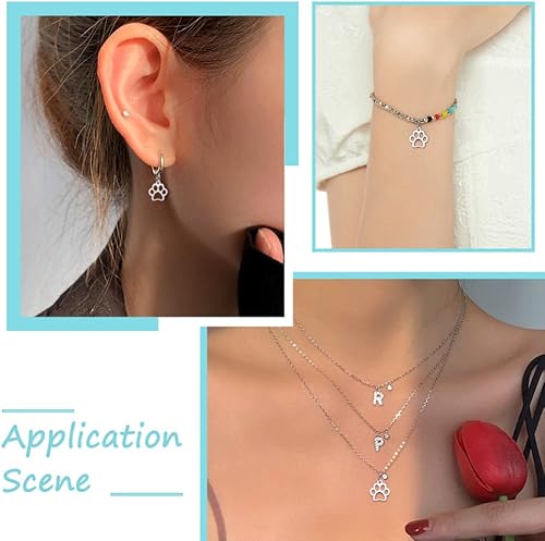 Miniatura 6 de 10 colgantes de huella de perro y gato 304 colgantes de acero inoxidable para manualidades, collar, pulsera, pendientes y fabricación de joyas