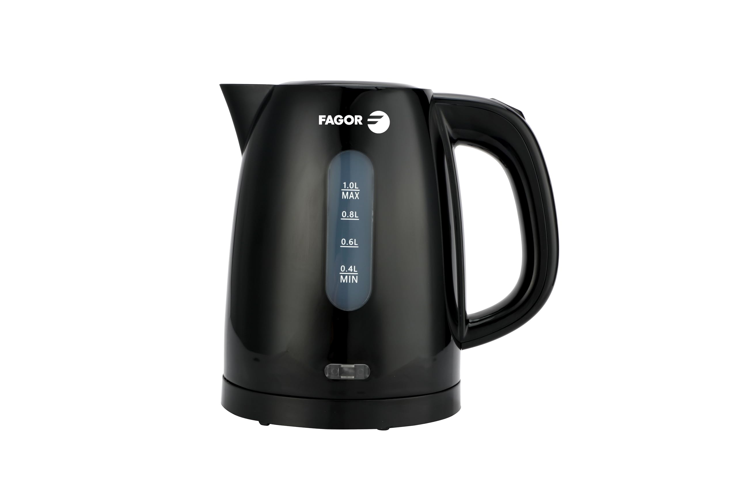 FAGOR Teya Noir - Hervidor de Agua Eléctrico 1L, Tetera Eléctrica de Diseño Compacto, Libre de BPA con Apagado Automático y Filtro Antical Extraíble, Negro Mate.