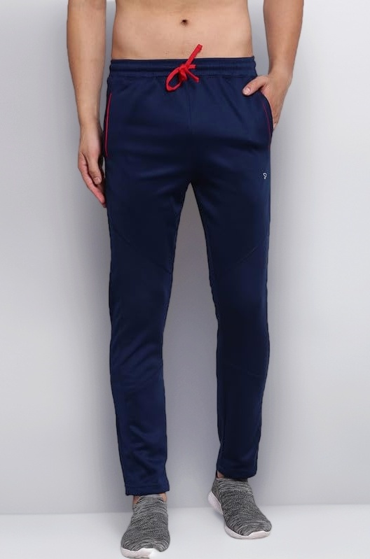 Men's Quick Dry Solid Regular Fit Gym Track Pants with Zipper Side Pockets