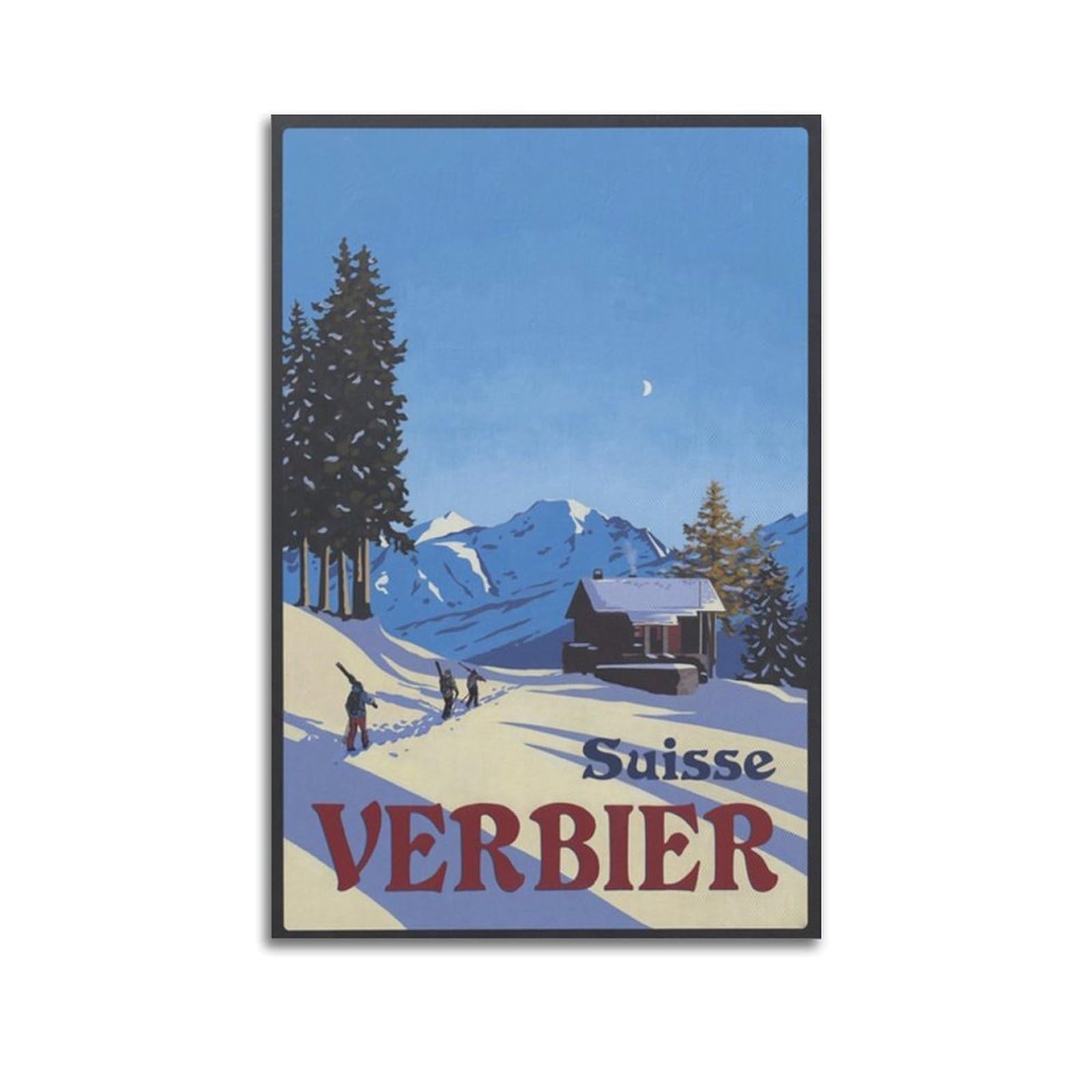DLJGDS Vintage Ski Poster Verbier Decorative Painting Canvas Wall Posters And Modern Family Bedroom Decor 24x36inch(60x90cm)