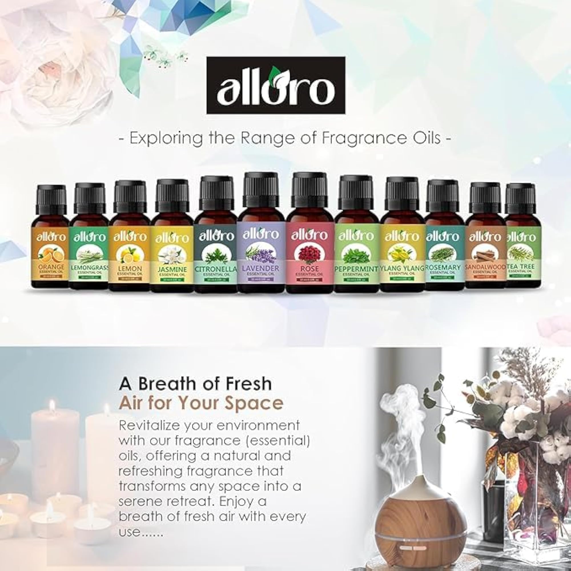 ALLORO Essential Oil Blend for Aroma Therapy, 100ml