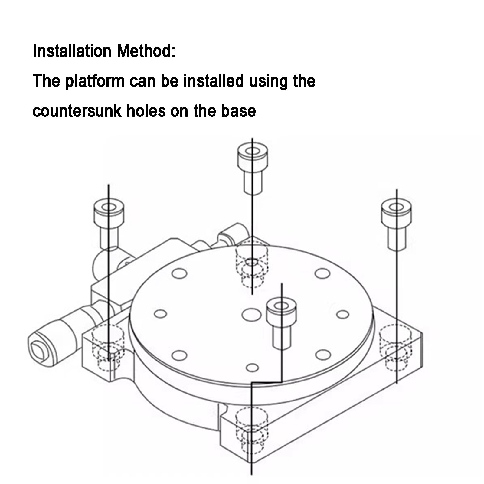 Etapa de rotación manual del eje R, mesa deslizante lineal de 360°, plataforma de corte de Φ80 mm, ideal para maquinaria de producción y equipos de prueba
