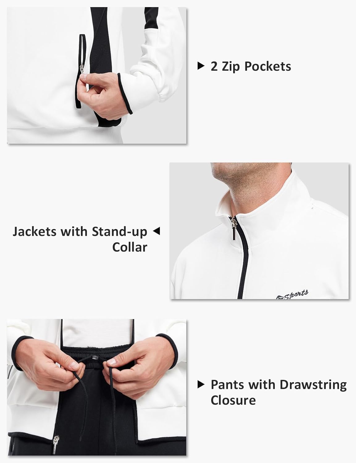 TBMPOY Men's Tracksuits Sweatsuits for Men Sweat Track Suits 2 Piece Casual Athletic Jogging Warm Up Full Zip Sets - Image 4