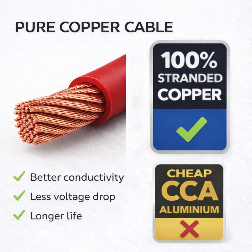MKGT Hi-Flex 50mm² 345 Amp 0 AWG - Cable de PVC para arrancador/inversor/soldadura/batería (negro, 1 metro)