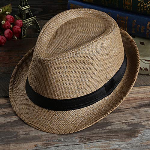 ROTAKUMA Chapeau De Cow-Boy De Paille Hommes Casual Chapeaux De Soleil Printemps Été Automne Plaison Respirant Bouchon (Color : B) Cover