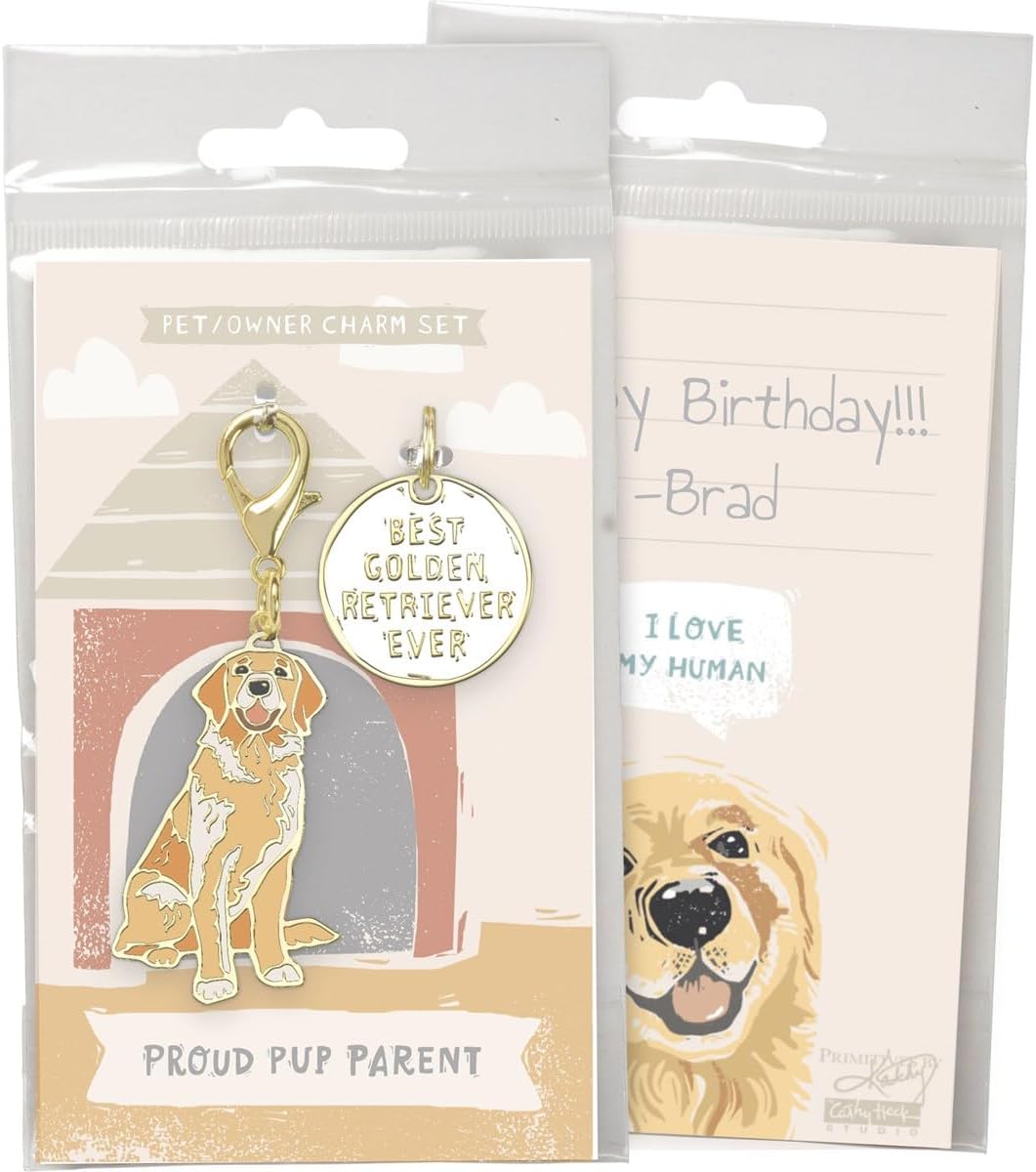 Primitives By Kathy Dog Collar Charm Set - Golden Retriever