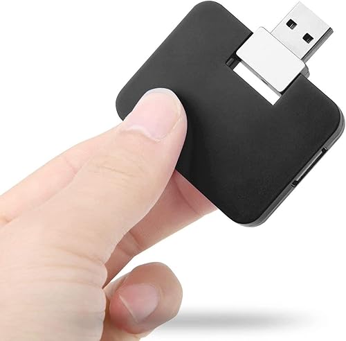 Hub USB 2.0 Mini Creative U Shape Hub con 4 puertos USB para PC portátil USB transferencia de datos, negro