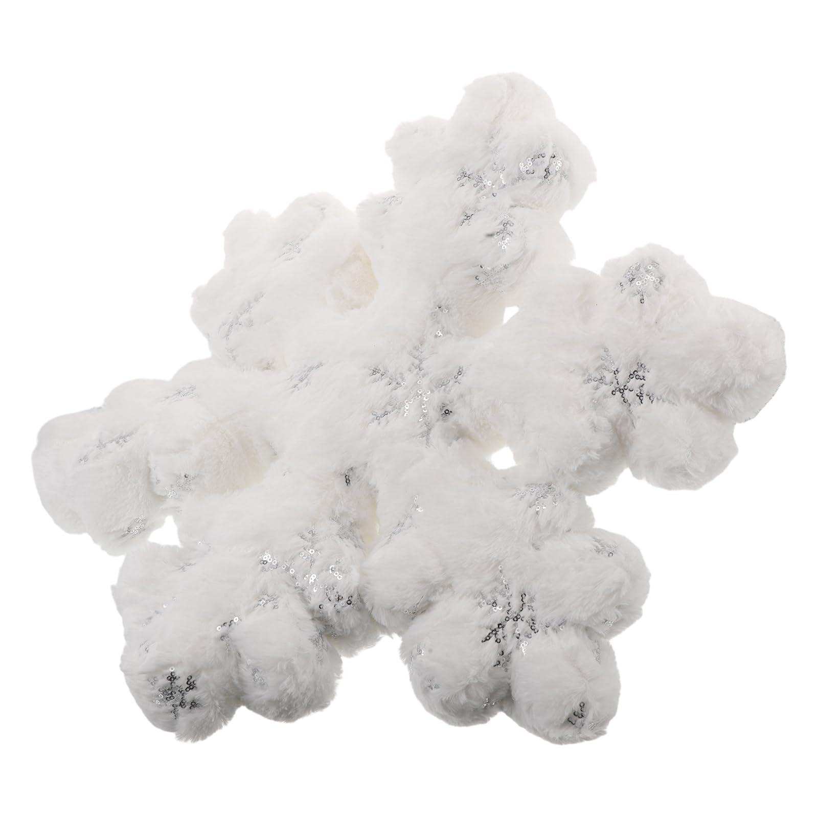 Coussin flocon de neige en peluche douce 3D avec taie amovible pour decoration canape