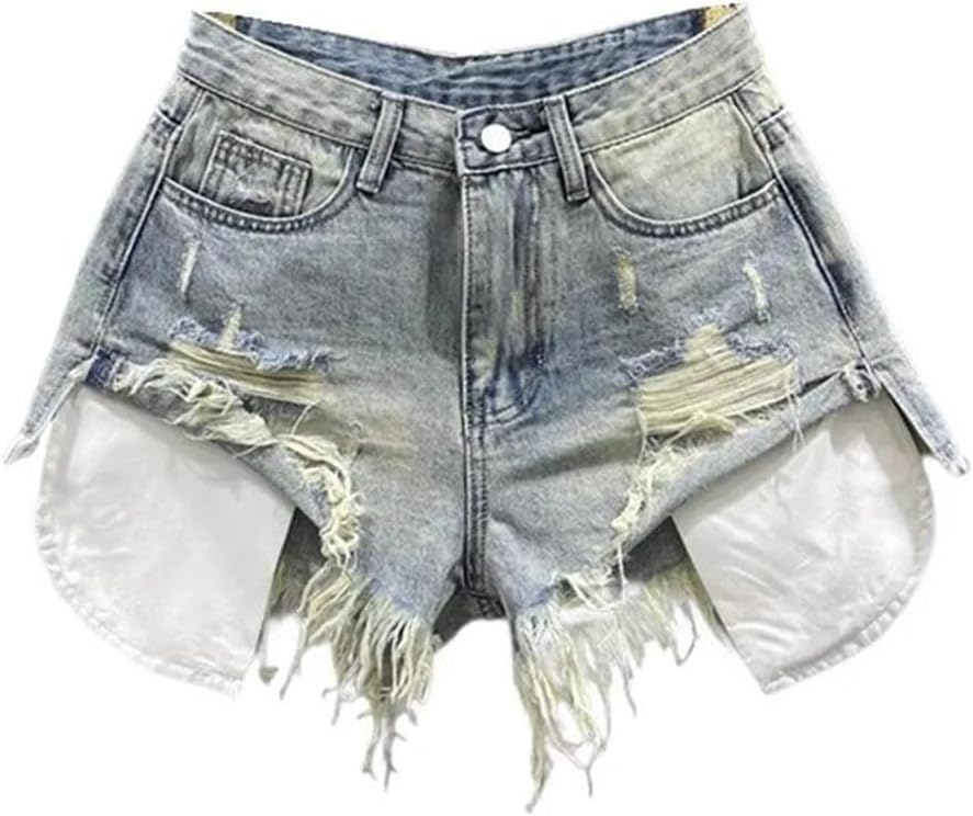 Women Multi Pocket Zipper Denim Shorts Breathable Party Jeans