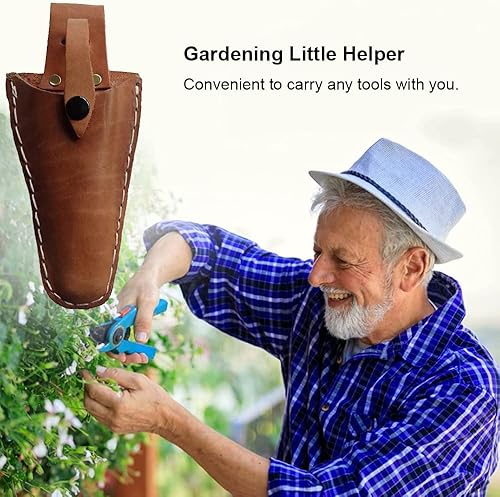 Miniatura 4 de 2 fundas de cuero para podar con cierre de seguridad para podar alicates (podadora no incluida)