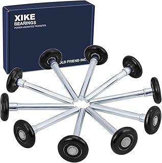 XiKe 10 Pack Black 2" Nylon Garage Door Roller 4" Stem, Quiet/Durable and High