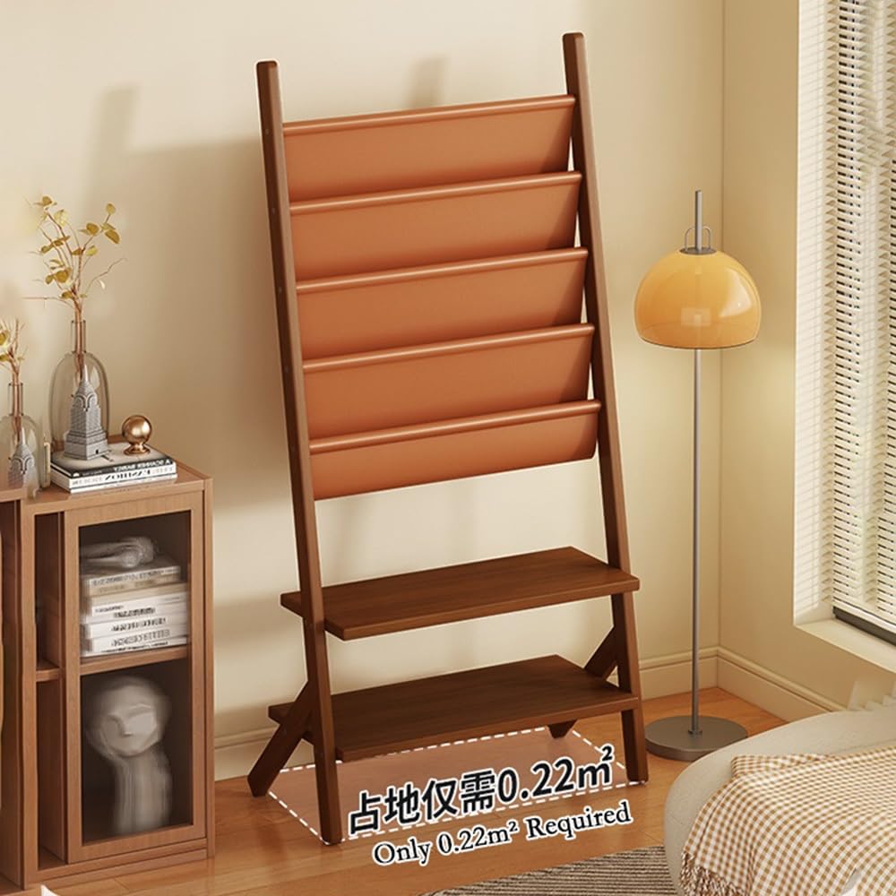Broschürenständer Zeitschriftenständer Bodenstehender Zeitungsständer Zeitungsaufbewahrungsständer Wandmontierter Broschürenständer(Walnut,Klein)