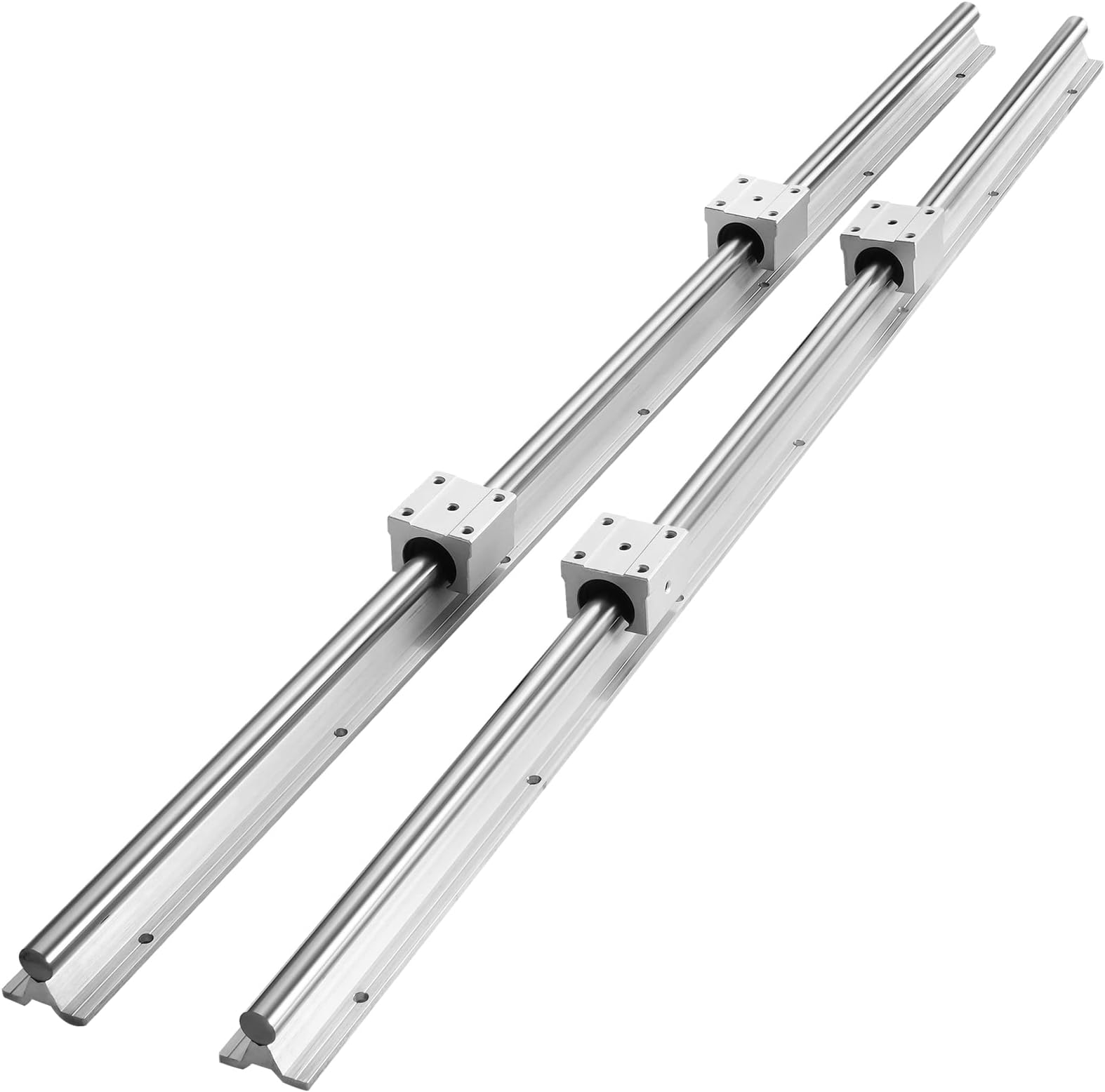 VEVOR Linear Rail Slide SBR16-800mm 2 PCS and 4 PCS SBR16UU Slide Blocks Linear Guide Rail and Bearings Kit for Automated Machines DIY Project CNC Router Machines