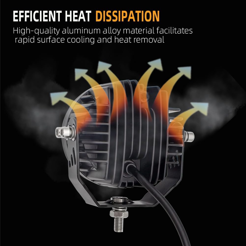 STDYSUN Round LED Yellow Offroad Driving Fog Pod Lights 2Pcs 3.5Inch Spot Beam Motorcycle Fog Lights Work Auxiliary Lights Ditch Bumper Lights Bicycle lights fit for Bicycle Truck ATV UTV Motorcycle