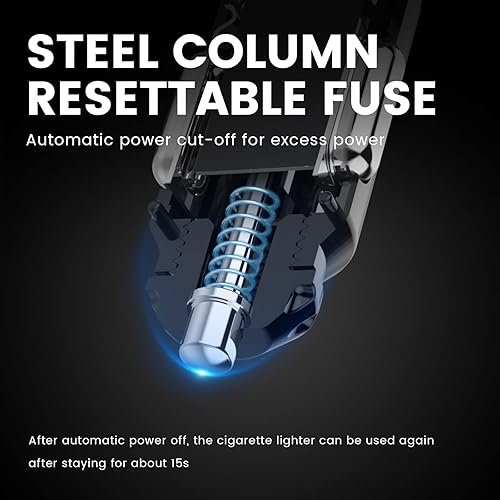 Miniatura 6 de YANTU Adaptador de encendedor de cigarrillos de 3 enchufes divisor de encendedor de cigarrillos con pantalla de voltaje LED cargador USB dual para