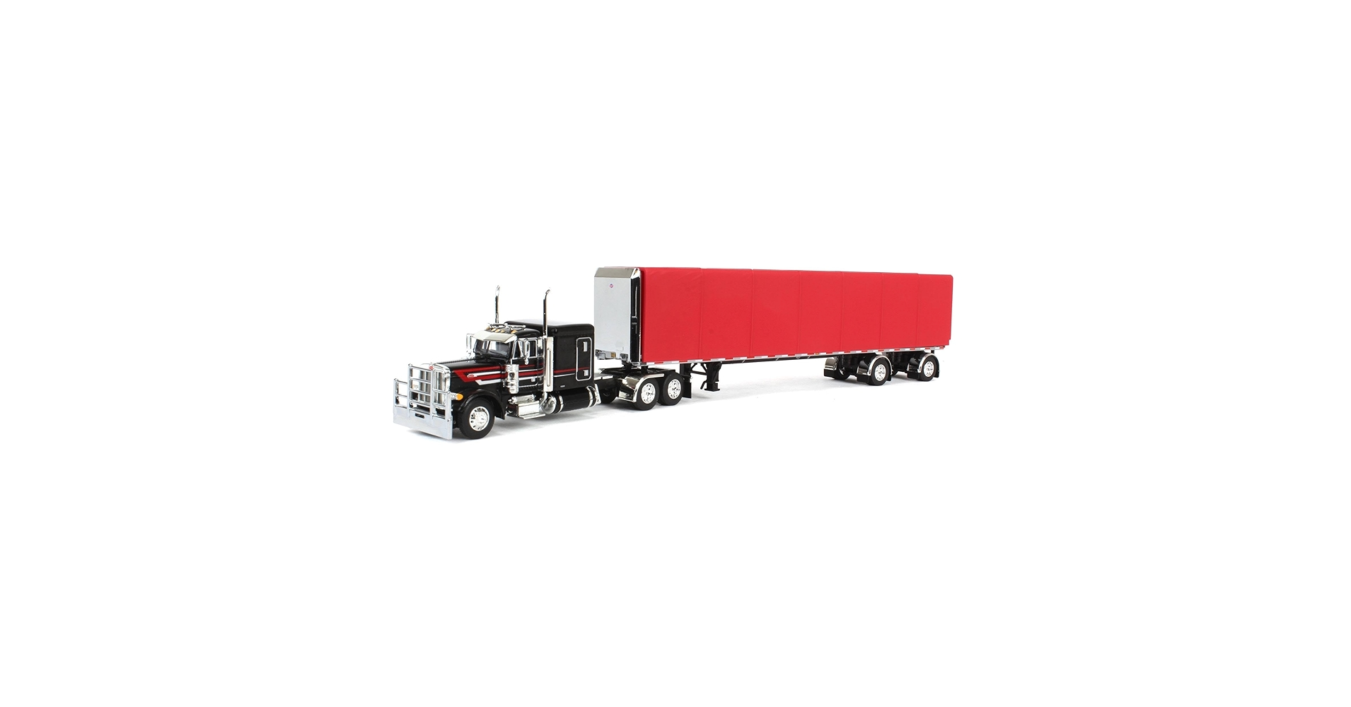 Amazon.com: DCP 1/64 Black & Red Peterbilt 379 63in Flattop