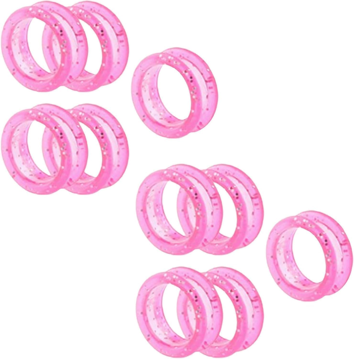 Nlinlin Pink 10Pcs Silicone Scissors Finger Rings Grips Grooming Shear Thumb Inserts Finger Protector Ring For Barber Hair Cutting Scissors Pet Shears Hair Cutting Tools