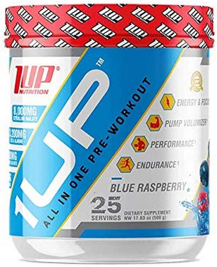1Up Nutrition 1Up for Men Pre-Workout, Blue Raspberry