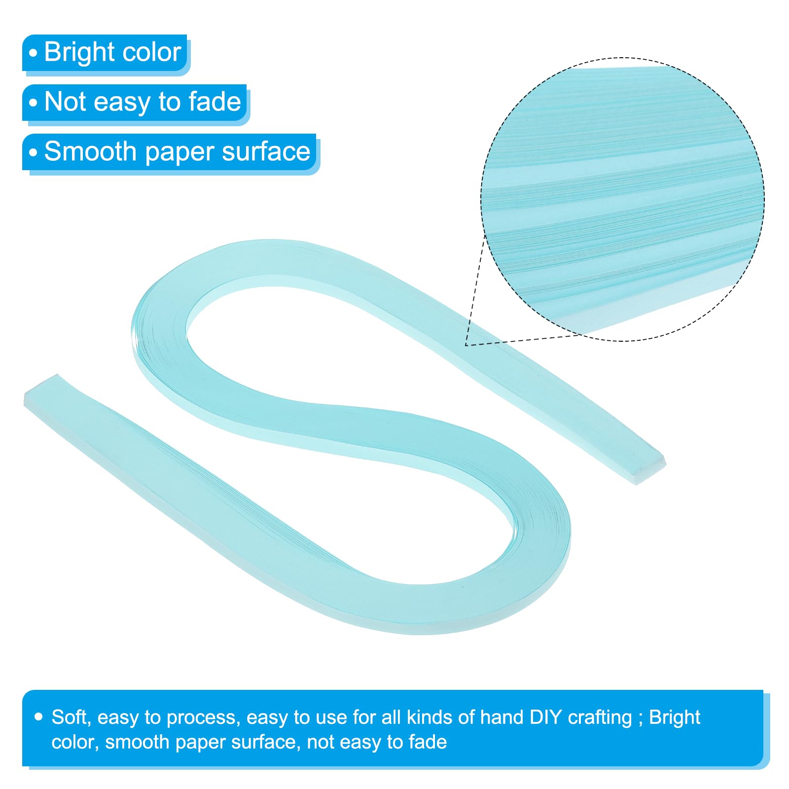 PATIKIL 120pcs Quilling Strips Paper 3/16"(5.2mm) 21"(54cm) Origami Paper Quilling Strip for Art DIY Hand Craft Christmas Sky Blue - Image 3