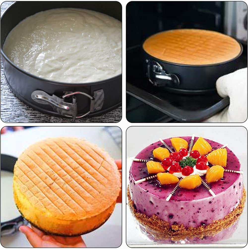 Juego de 6 moldes para pasteles(7 8 9 10 11 12 pulgadas) Moldes para hornear redondos antiadherentes con forma de resorte para tarta de queso