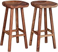 Vista 5 de Taburete de bar rústico Elegent, taburetes de altura de encimera de cocina con patas de madera, taburetes de desayuno para encimera de cocina