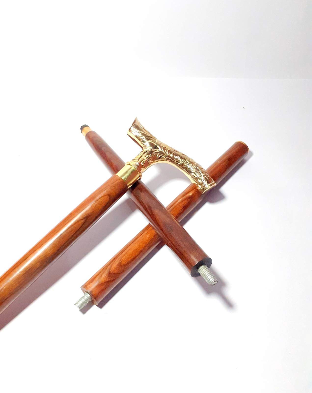 Canne de marche en laiton et bois de sheesham, le cadeau traditionnel et élégant