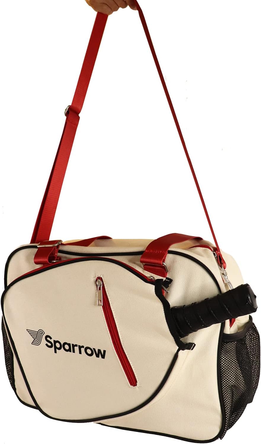 Pickleball Bag - Sports Bag For Gear, Gym Essentials - Adjustable Strap, Mesh Pockets, Pickleball Paddle Compartment With Cover - Stylish Retro Look - 20x8x12"