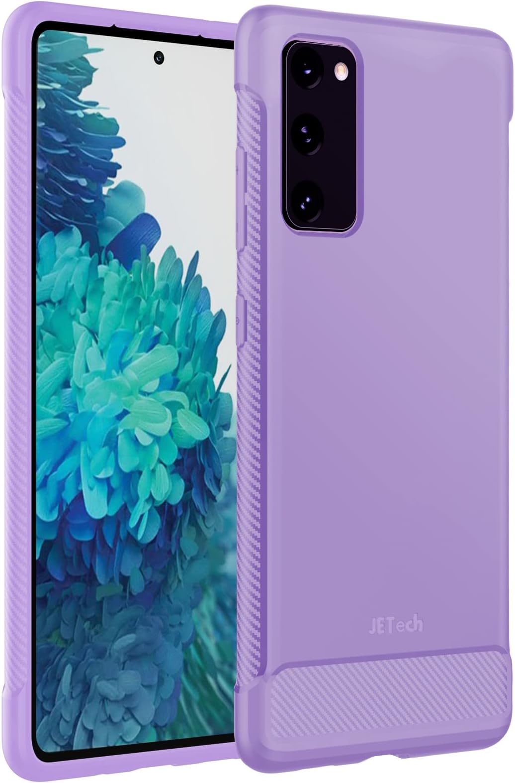 JETechSlim Fit Case for Samsung Galaxy S20 FE 5G 6.5-Inch, Thin Phone Cover with Shock-Absorption and Carbon Fiber Design (Light Purple)
