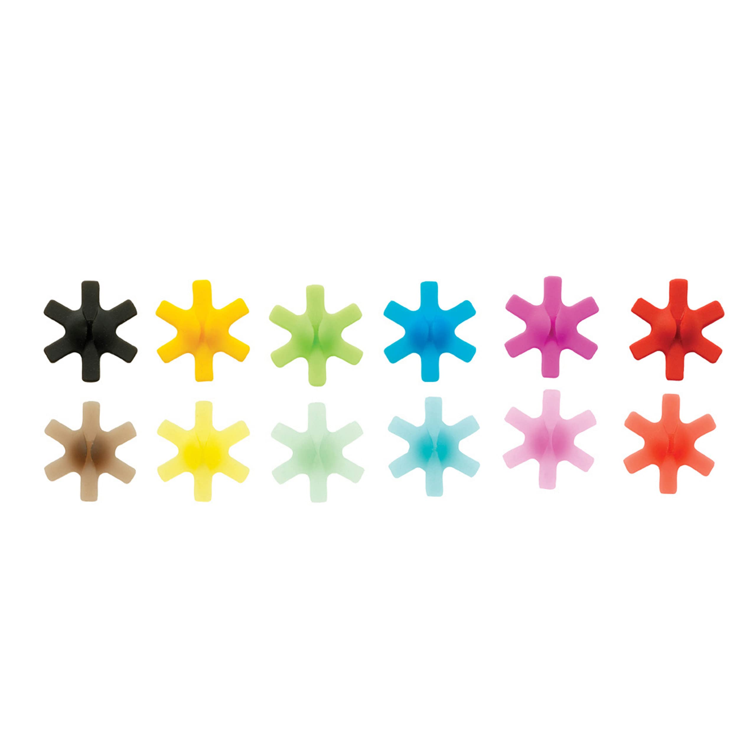Lot de 12 marques verres silicone multicolore