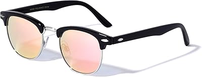 Columbus Brow Classic Retro Color Mirror Sunglasses P8733-CM (Rose Gold)