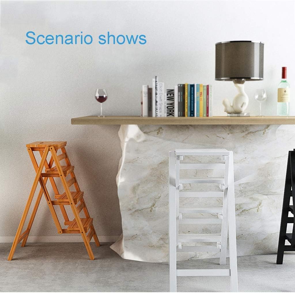 Home Step Stools,Multi-Function Household Folding Ladder Stool, Four-Step Ladder Chair, Shoe Rack, Portable Flower Rack, Fold up Library/Kitchen/Office Steps, Widened,A,D