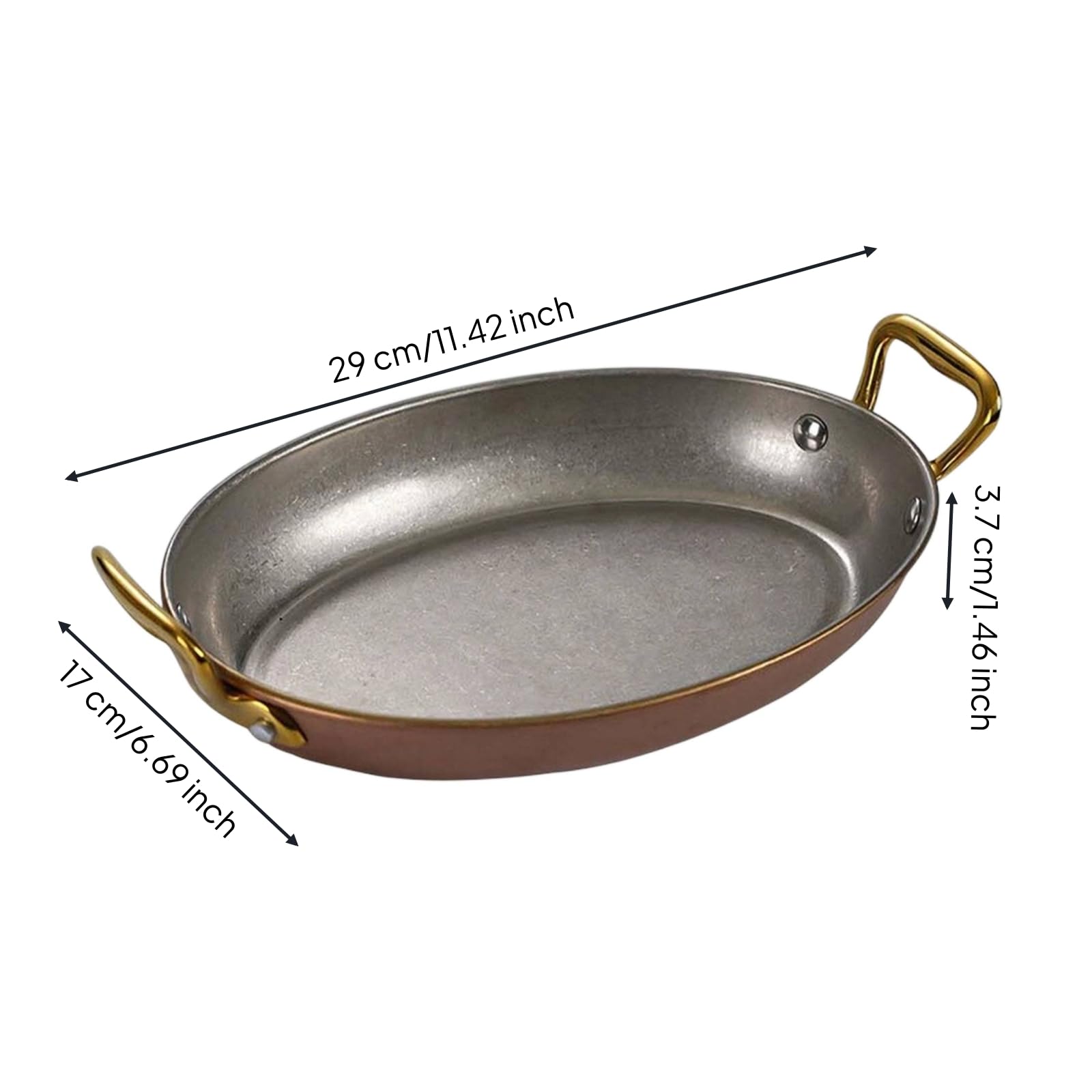 Vassoio Ovale con Manici Resistente Vassoio da Portata Ovale Durevole Stoviglie per Ristoratori, 24 Cm