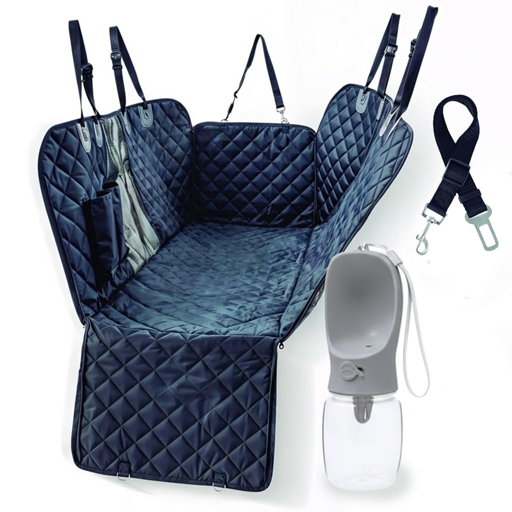 IWOTTO Funda Coche Perro | Protector Asiento Trasero y Maletero | Impermeable, Antideslizante y Ajustable | Pack Bebedero + Cinturón Seguridad | Fácil de Limpiar - 2