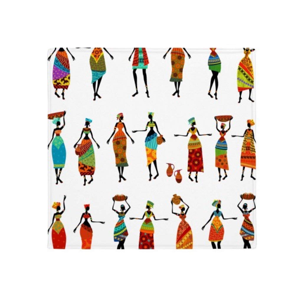 DIYthinker Black Women Totems African Dresses Anti-Slip Floor Pet Mat Square Bathroom Living Room Kitchen Door 60/50Cm Gift 50X50Cm 50X50Cm Multicolor