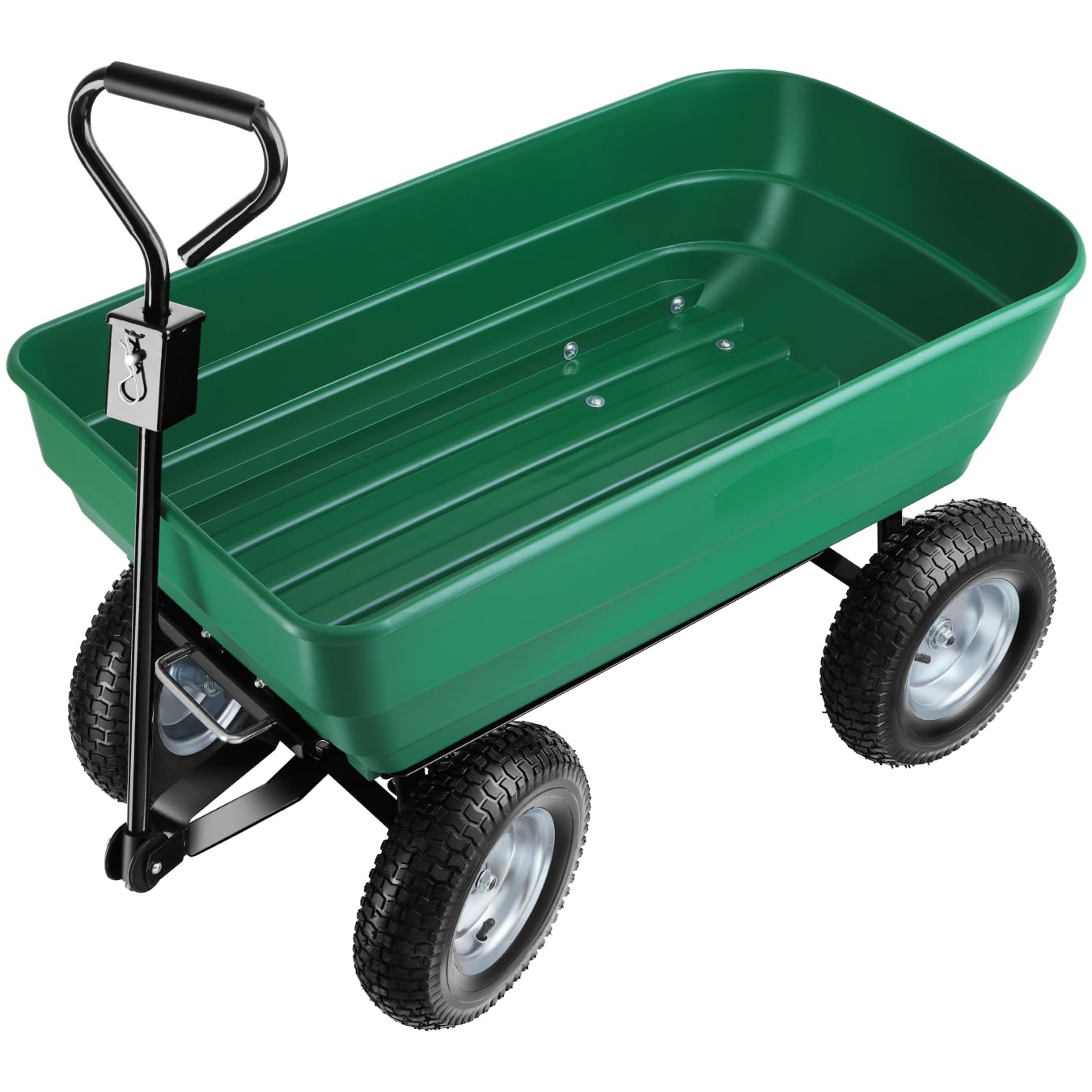 tectake® Carro de Jardin con Ruedas Neumáticas, Carretilla de Mano para Herramientas y Jardinería, Carrito de Transporte Resistente para Distintos Usos - 107 x 58 x 60,5 cm 300 Kilos de Carga