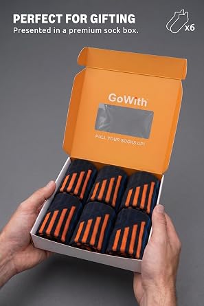 GoWith 3-Piece-6-Piece Bamboo Colorful Sports Pattern Reinforced Wash Box Seamless Running Walking Sports Performance Short Fit Booties Men's Socks