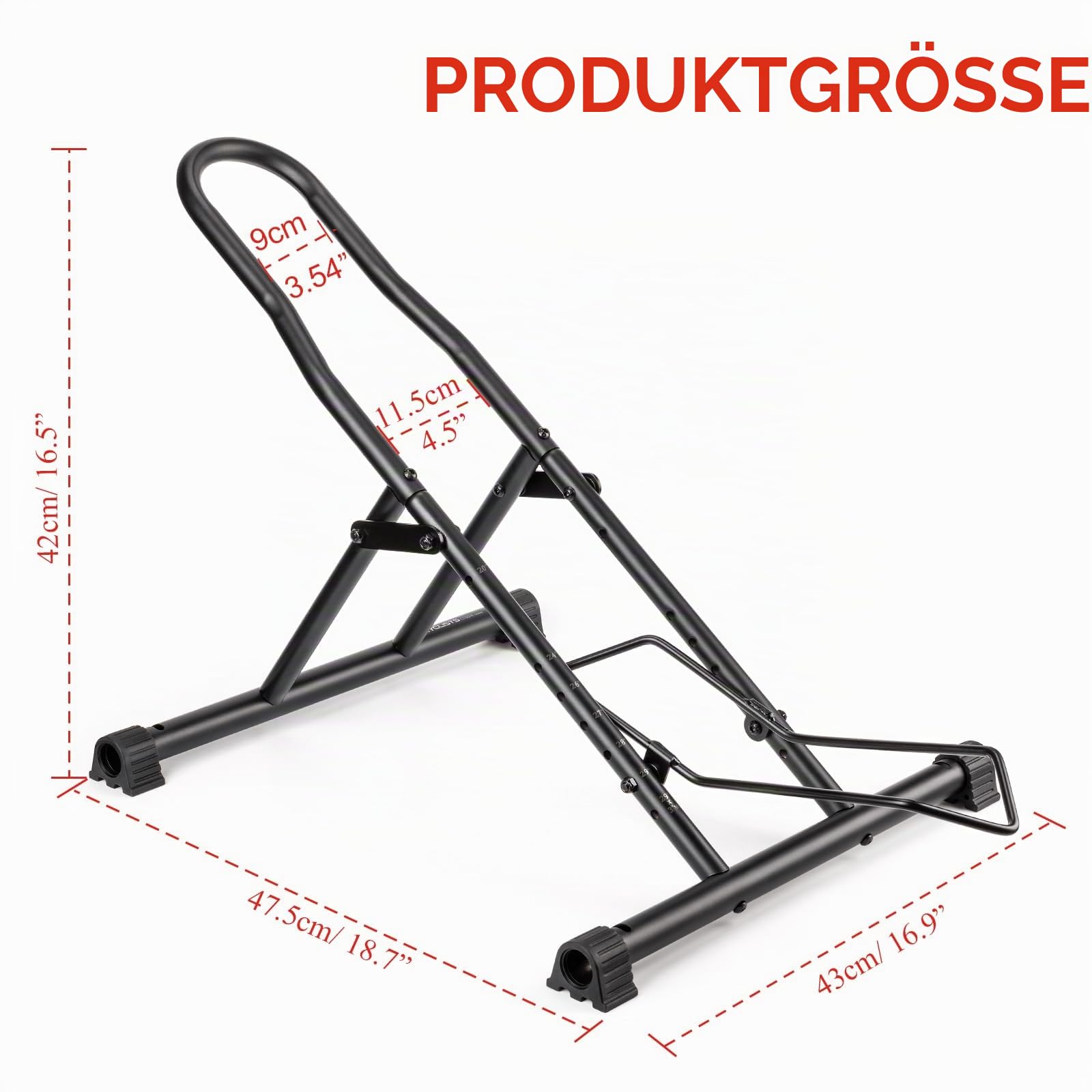 cyclists Fahrrad-Bodenständer für Garage & Zuhause, Verstellbarer Fahrradständer für 20–29 Zoll, bis 3 Zoll Reifenbreite, für MTB, Rennrad & Gravelbike