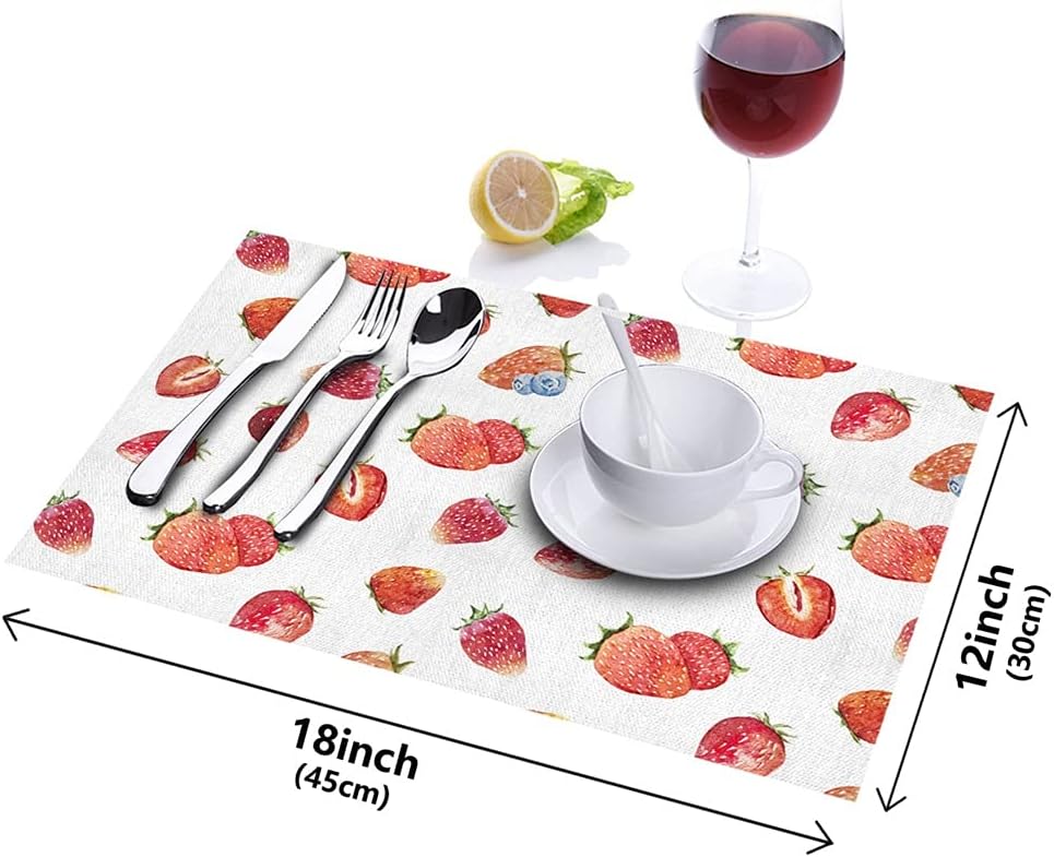 Fruits Pattern Table Mat Kitchen Decoration Placemat Table Napkin for Wedding Dining Accessories Table Mat (Color : OneColor, Size : 6 PCS)