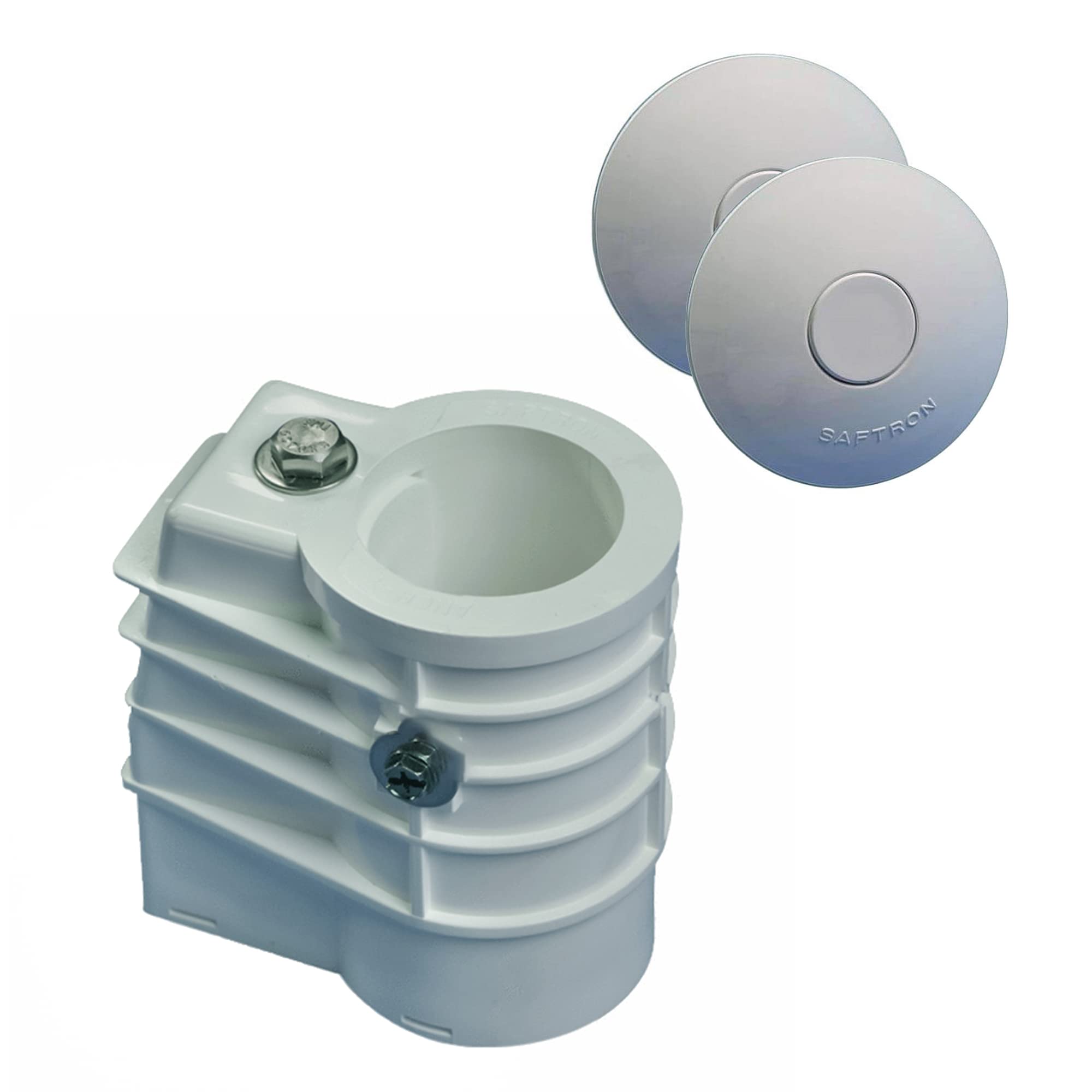 SAFTRON Chemical Resistant Cool to Touch High Impact Polymer Anchor Sockets & ASC-W Pool Ladder and Railing Anchor Socket Winter Cover, Gray (2 Pack)-image-27