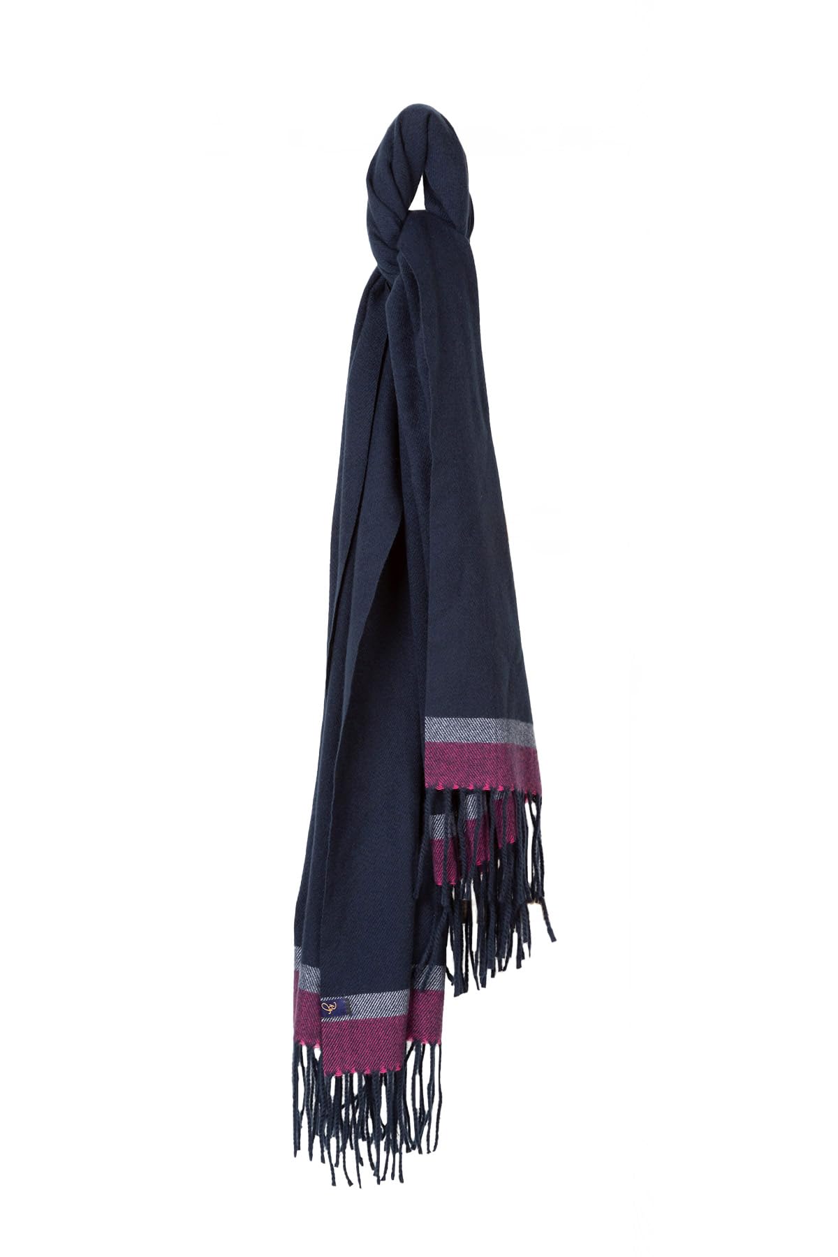Rydale Ladies Scarf Women's Striped Country Scarves Winter Large Shawl 4 Colours (Navy/Bonbon/Sorbet)